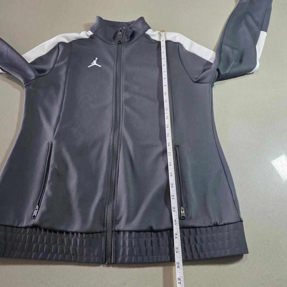 Jordan Mens Full Zip Track Jacket Gray White Jumpman Athletic Warm Up